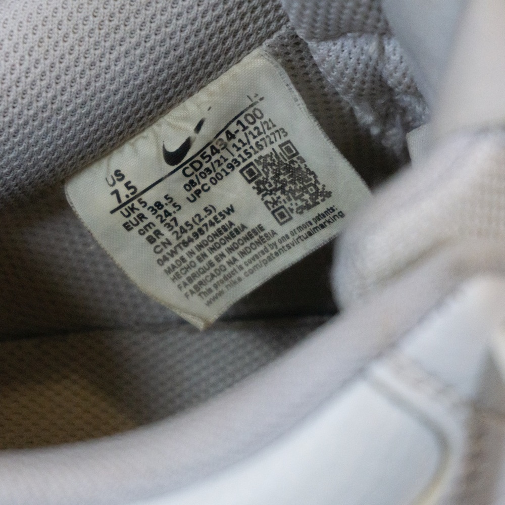 Nike Court Vision Low White Leather Sneakers Women’s 7.5 - Picture 5 of 7